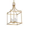 Montreal 4 Light Brass Lantern Pendant, by Uttermost, 13.87" width x 27.75" height x 13.87" depth thumbnail 1