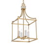 Montreal 4 Light Brass Lantern Pendant, by Uttermost, 13.87" width x 27.75" height x 13.87" depth thumbnail 1