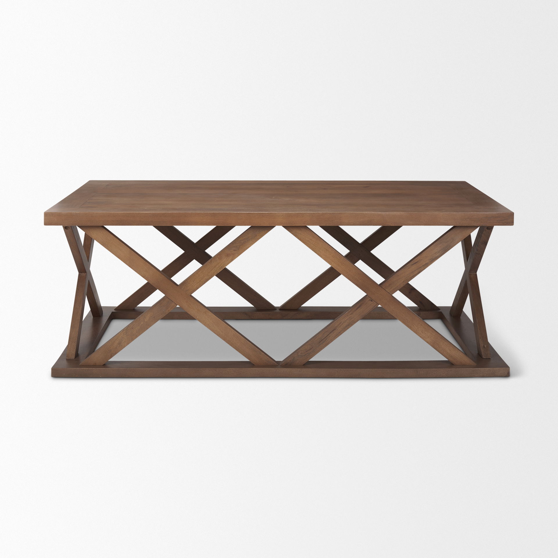 Forsey  Medium Brown Rectangle Coffee Table, by Mercana, 48" length x 28" width x 17.5" height View 2