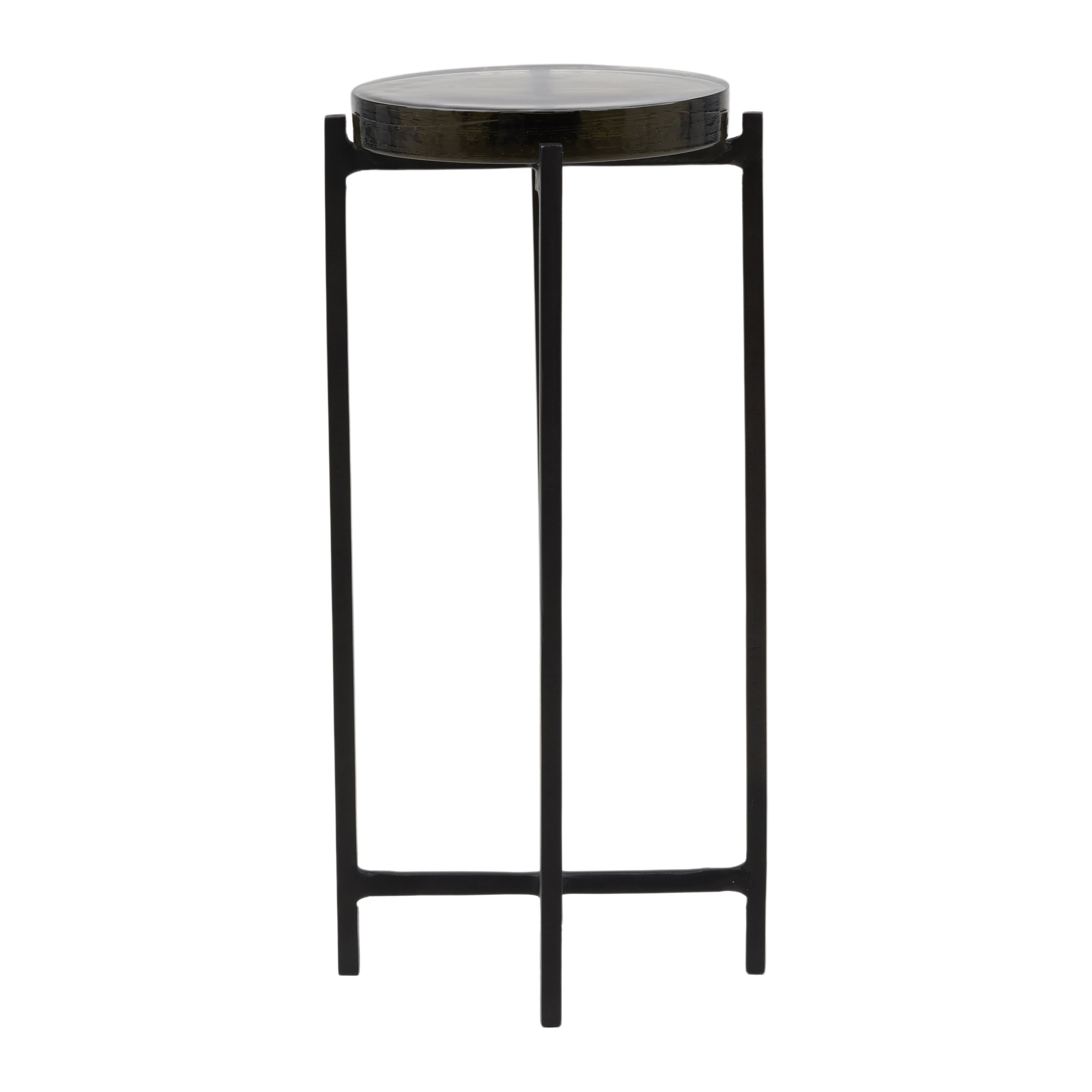 Nerida End table Black, Side & End Table by Dovetail, 12.56" width x 26.43" height x 12.56" depth View 2