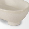 Tyren Cream Glazed Decorative Oblong Ceramic Bowl, Decorative Bowl by Mercana, 12.01" length x 7.68" width x 4.92" height thumbnail 10