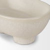 Tyren Cream Glazed Decorative Oblong Ceramic Bowl, Decorative Bowl by Mercana, 12.01" length x 7.68" width x 4.92" height thumbnail 9