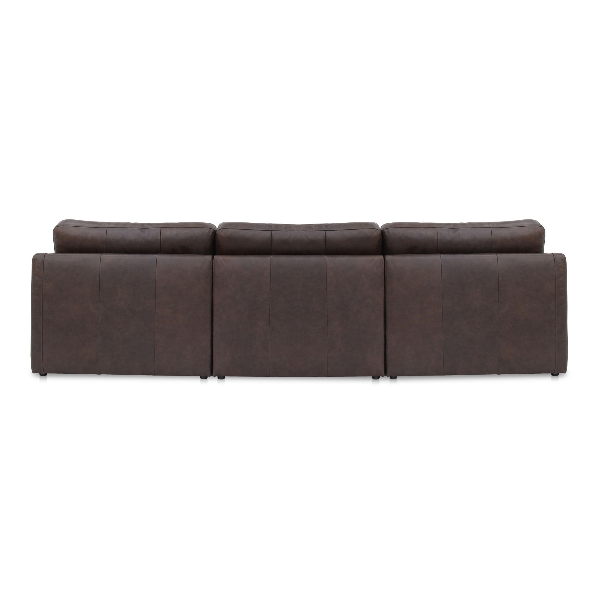 Thurlow Modular Sofa Espresso Brown Leather, Sectional Sofa by Moe's Home, 124.2" width x 33" height x 39" depth View 4
