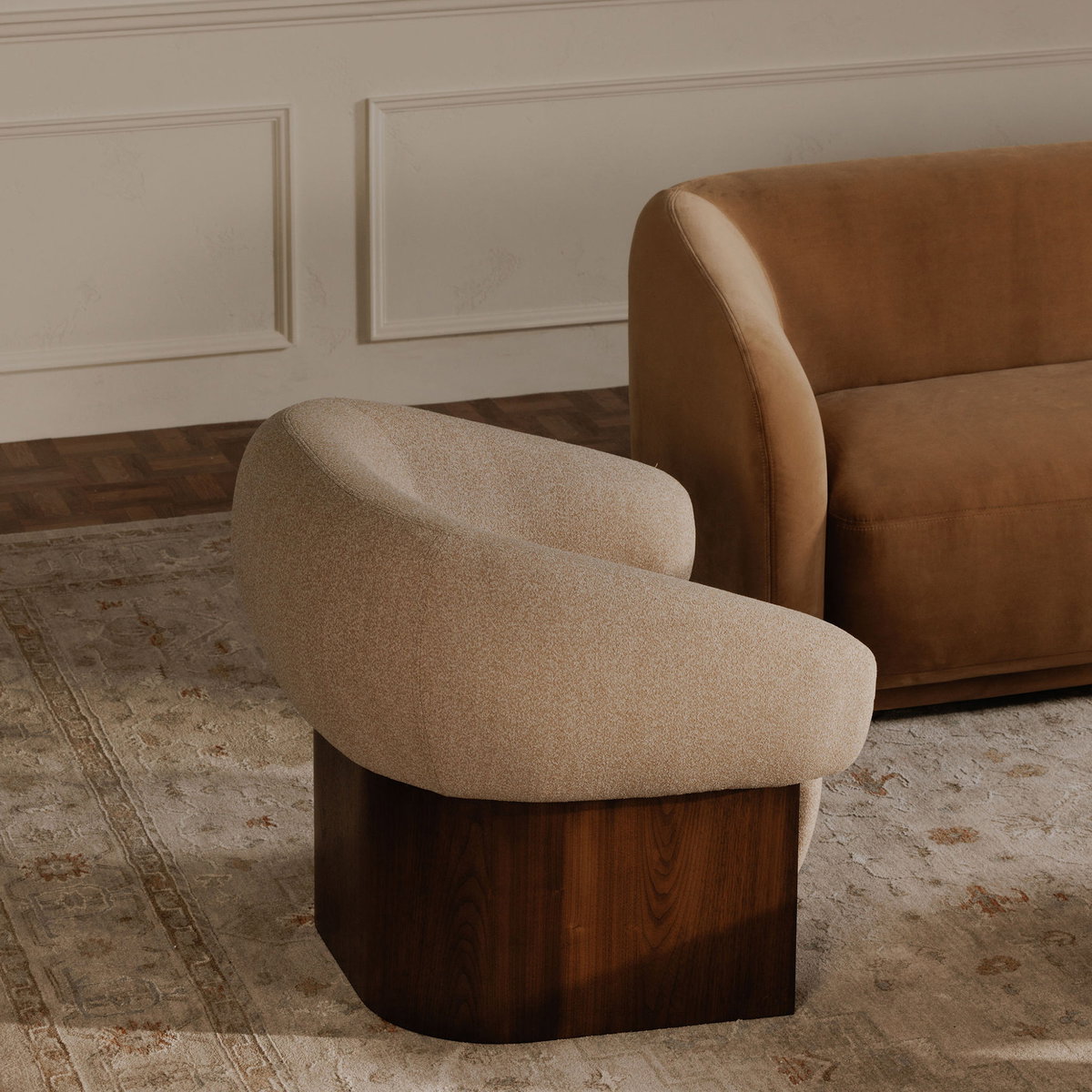 Otto Accent Chair Flecked Tan, by Moe's Home, 33.27" width x 29.5" height x 29.7" depth View 7