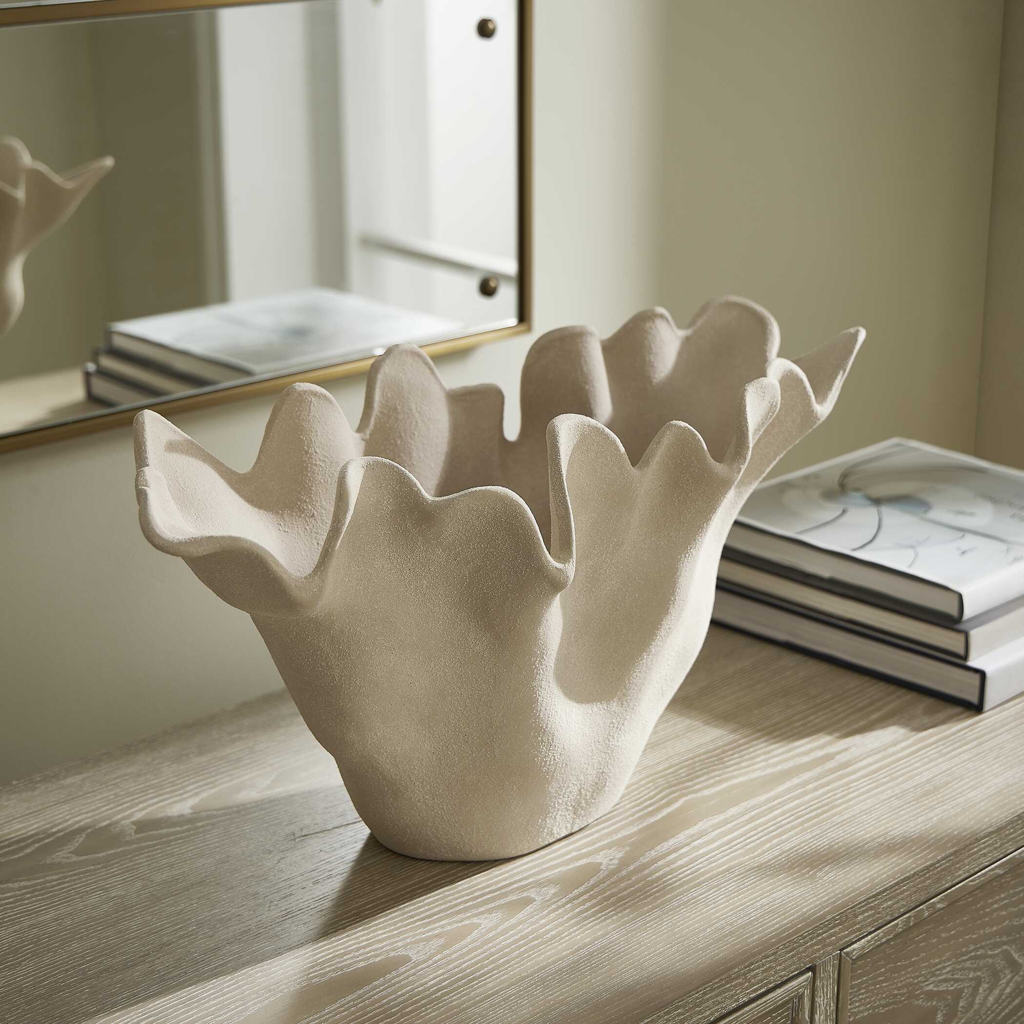 Sand Dune Outdoor Ceramic Bowl, Decorative by Uttermost, 22" width x 11" height x 11" depth View 3