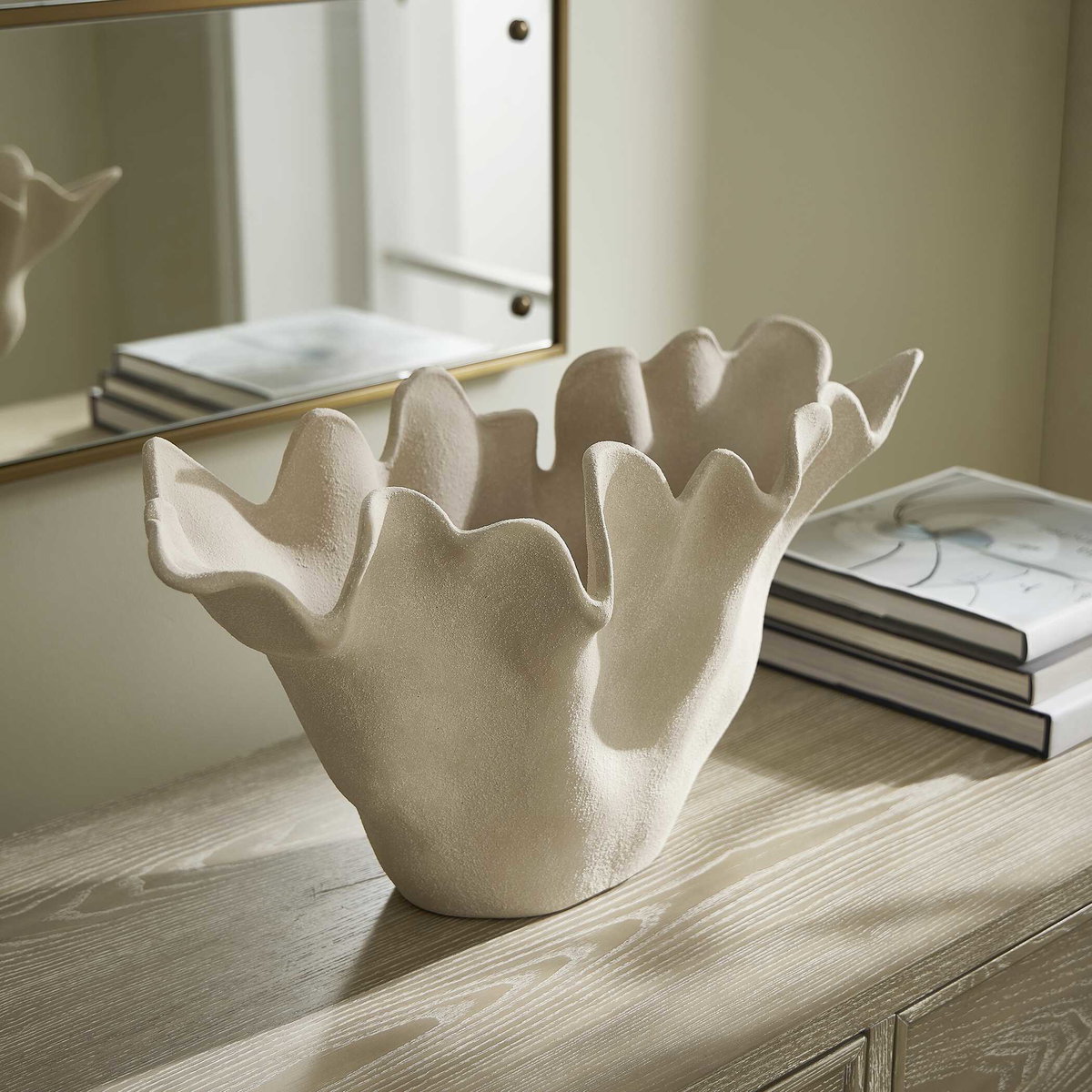 Sand Dune Outdoor Ceramic Bowl, Decorative by Uttermost, 22" width x 11" height x 11" depth View 3