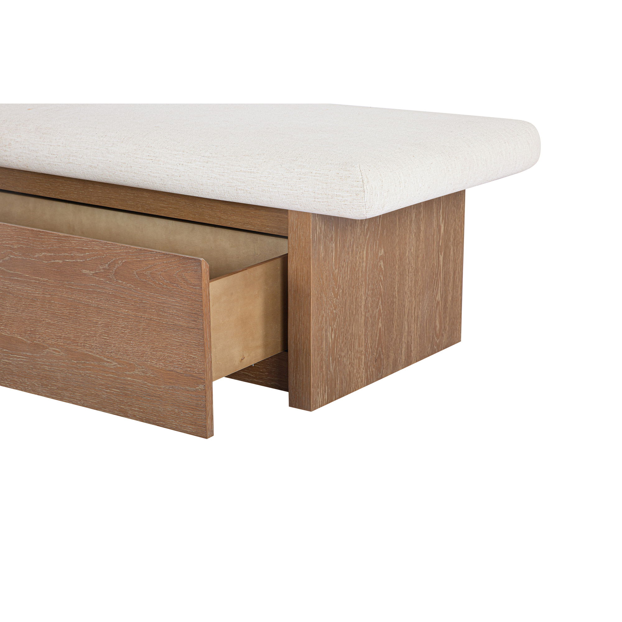 Gemma Storage Bench Oat, Benche by Moe's Home, 60" width x 18.1" height x 24" depth View 5