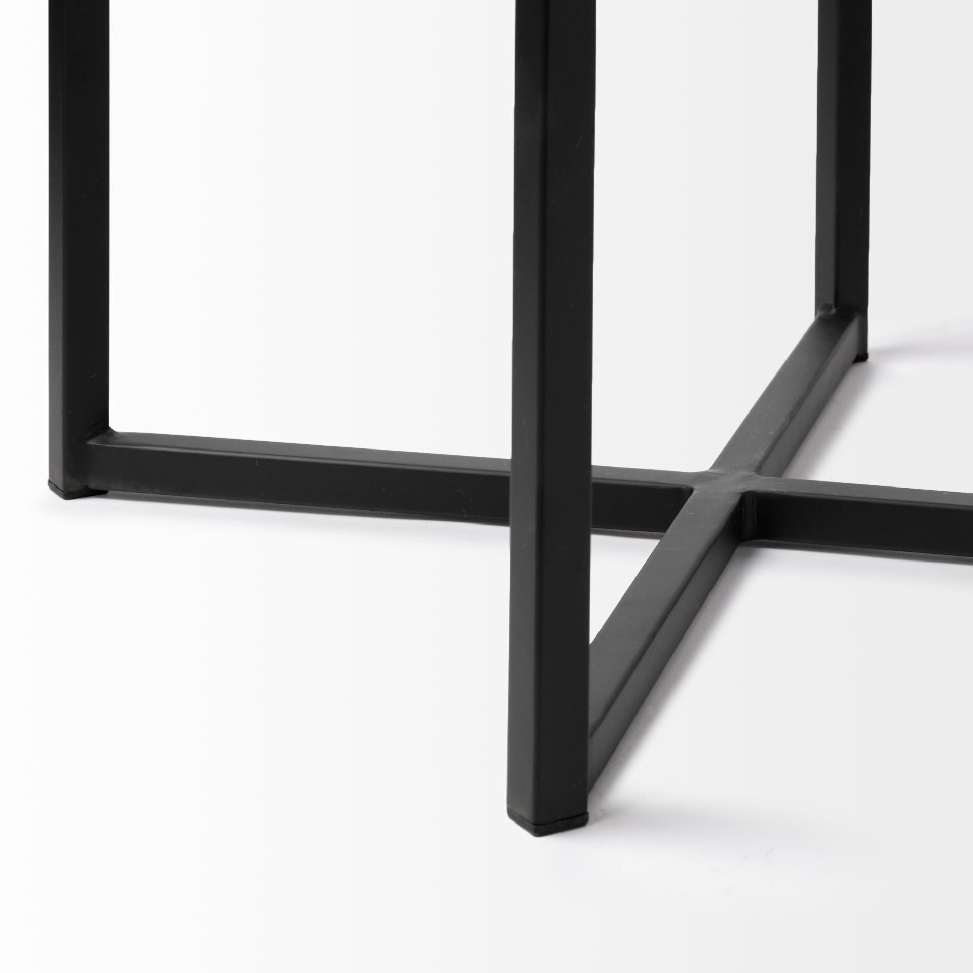 Frodo 29.75H Seat Height White Fabric Seat Black Metal Base Stool, Counter & Bar Stool by Mercana, 16.54" length x 16.54" width x 30" height View 9