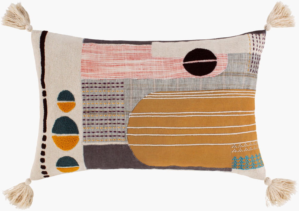 Columbus Lumbar Pillow, Decorative Pillow by Surya, 14" length x 22" width