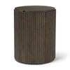 Terra 18L x 18W x 22H Dark Brown Wood Fluted Round Side Table, Side & End Table by Mercana, 18" length x 18" width x 22" height thumbnail 1