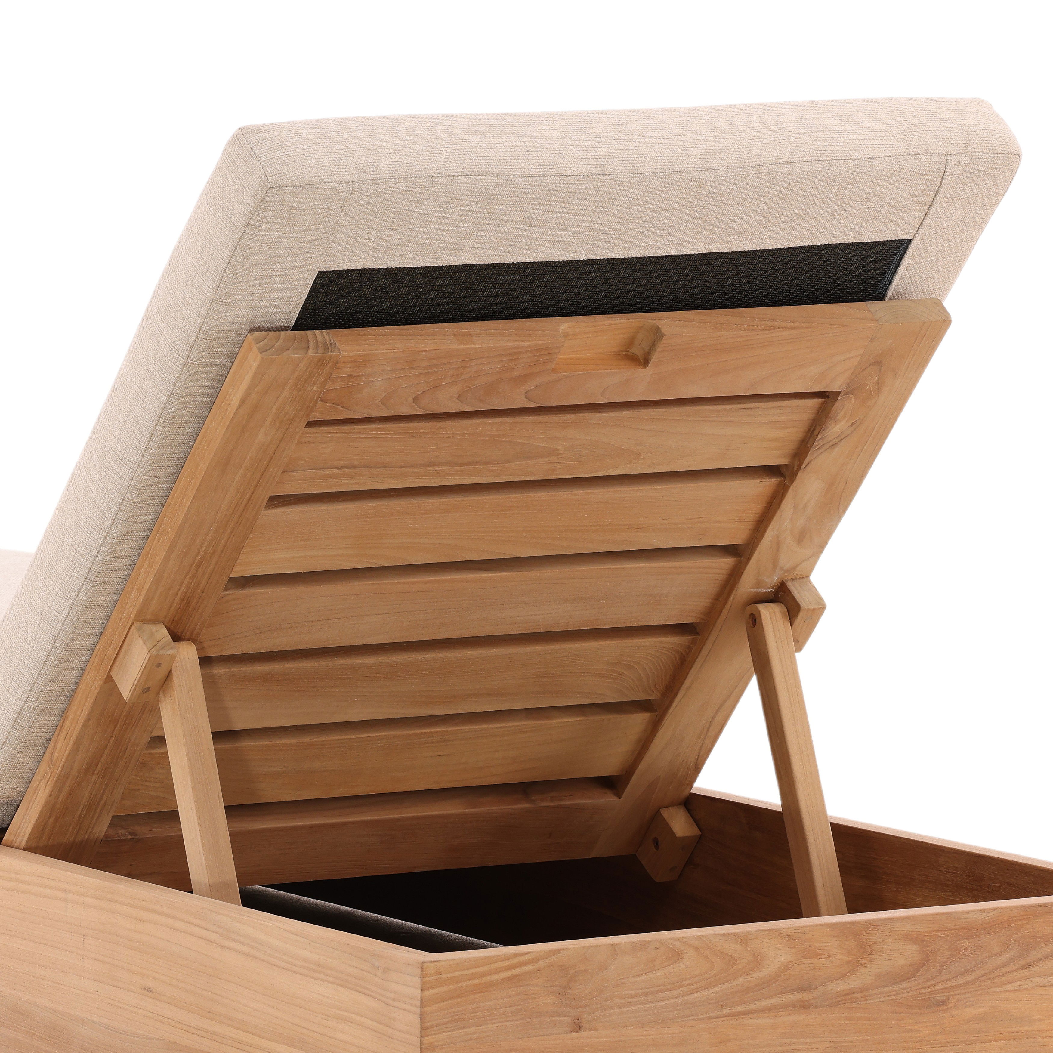 Darlene Outdoor Chaise Sand, Chaise Lounges & Daybed by Dovetail, 78.74" width x 7.09" height x 29.92" depth View 5