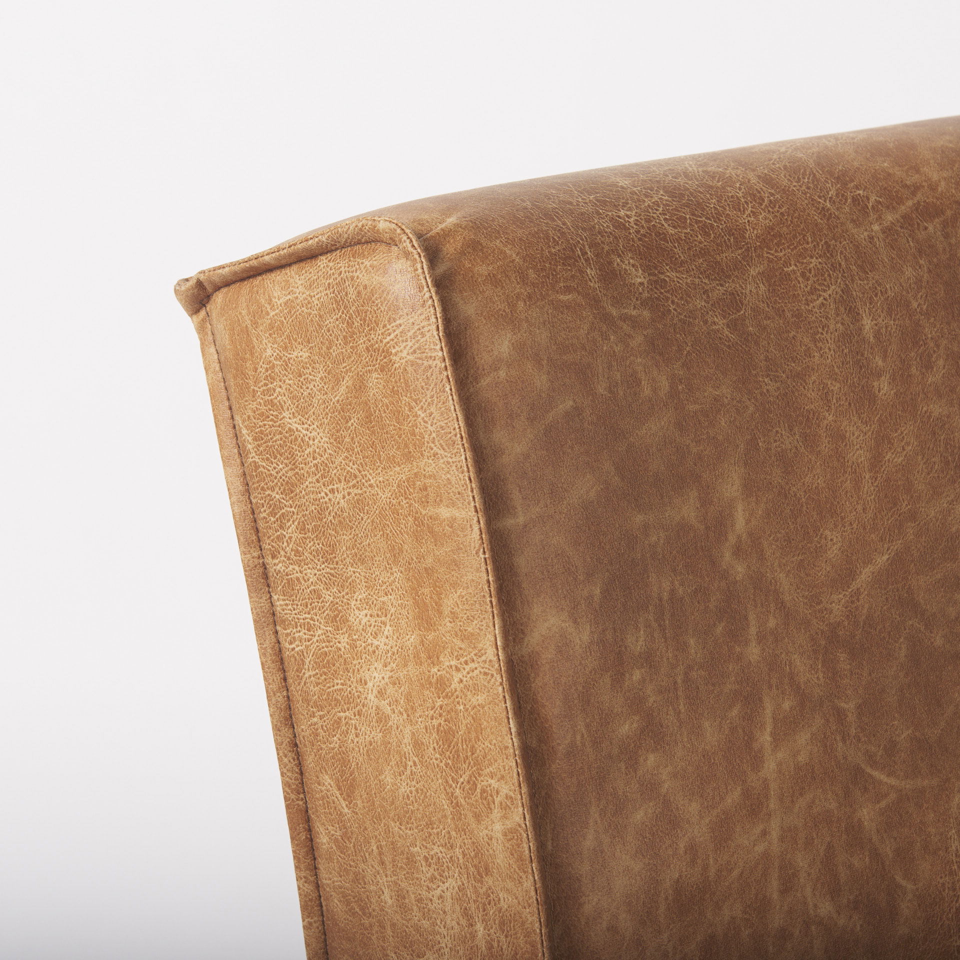 Damon 19.8L x 26.3W x 31.8H Cognac Brown Faux Leather Dining Chair large image 