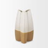 Vania Small Off White with Tan Textured Ceramic Vase, by Mercana, 7.22" length x 7.28" width x 13.5" height thumbnail 6