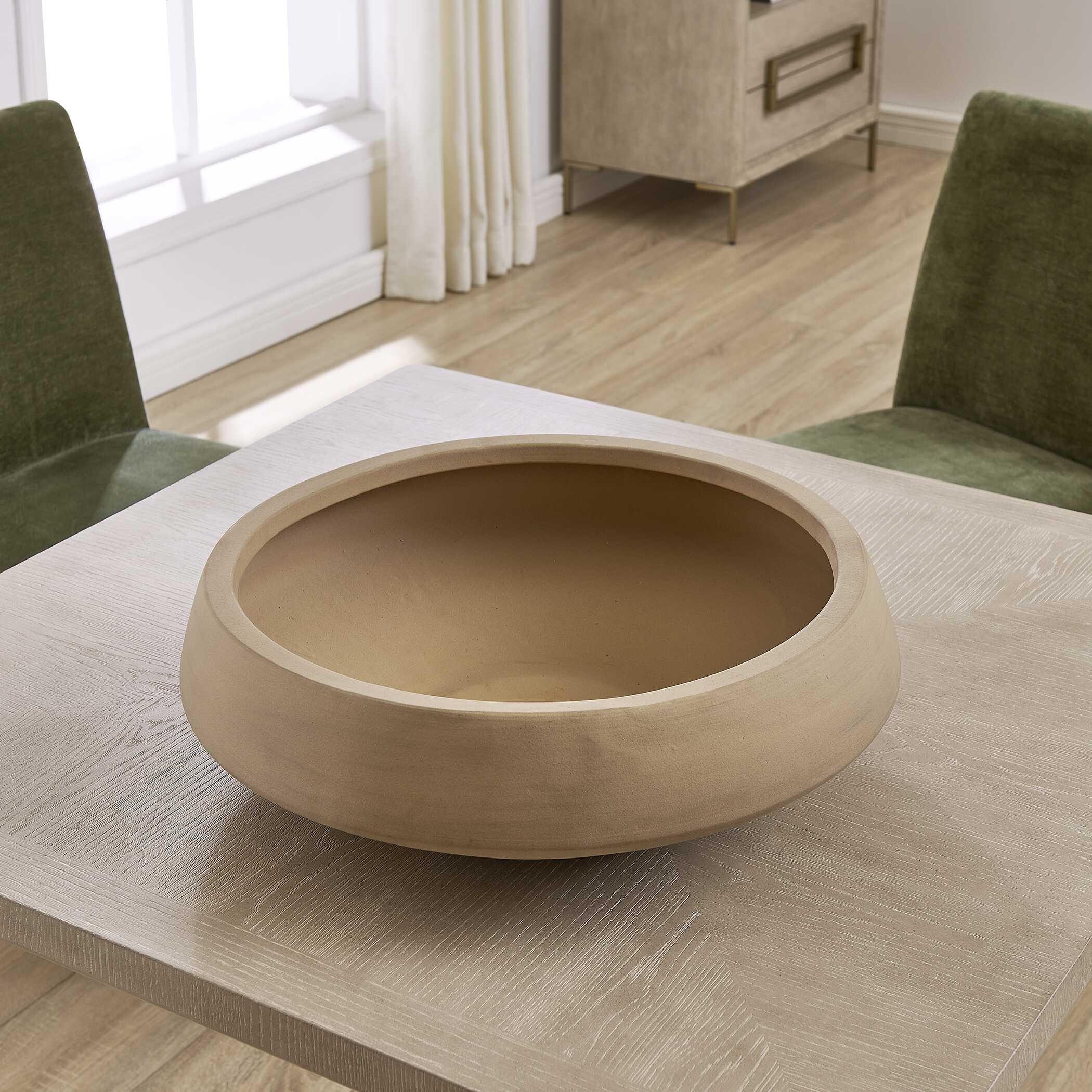 Sienna Scape Indoor-Outdoor Bowl, Decorative by Uttermost, 20" width x 6.75" height x 20" depth View 4