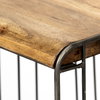 Seagram Backless 25.6in Seat Counter Stool | Brown Wood with Black Metal, Counter & Bar Stool by Mercana, 20" length x 18" width x 25.6" height thumbnail 7