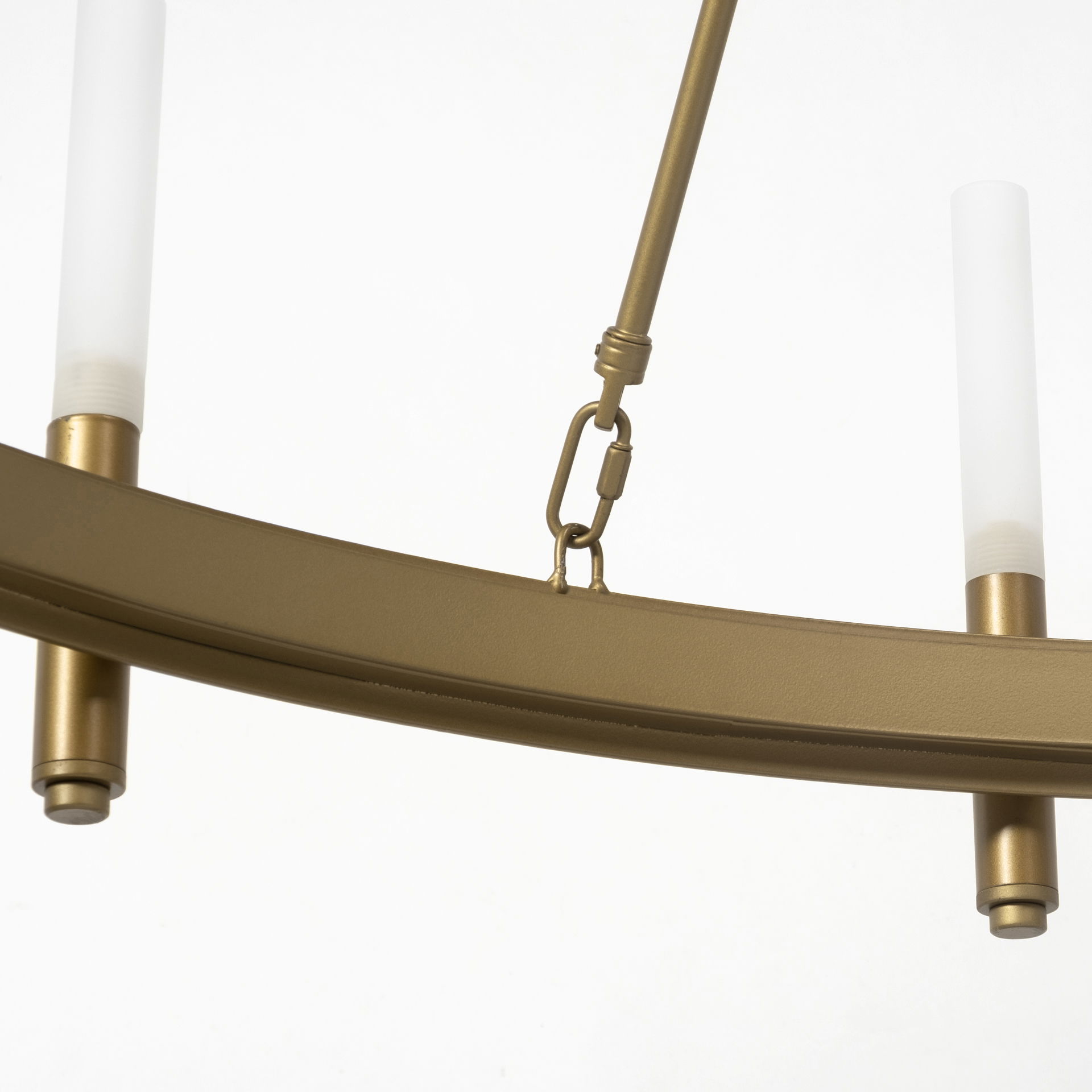 Decamp II (47.2'x36.2') Gold Metal Chassis Glass Tube Twelve Light Chandelier, by Mercana, 47.24" length x 47.24" width x 36.22" height View 9