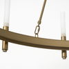Decamp II (47.2'x36.2') Gold Metal Chassis Glass Tube Twelve Light Chandelier, by Mercana, 47.24" length x 47.24" width x 36.22" height thumbnail 9
