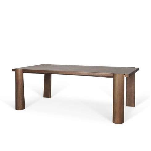 Tammar Rectangular Brown Wood with Tapered Legs Dining Table