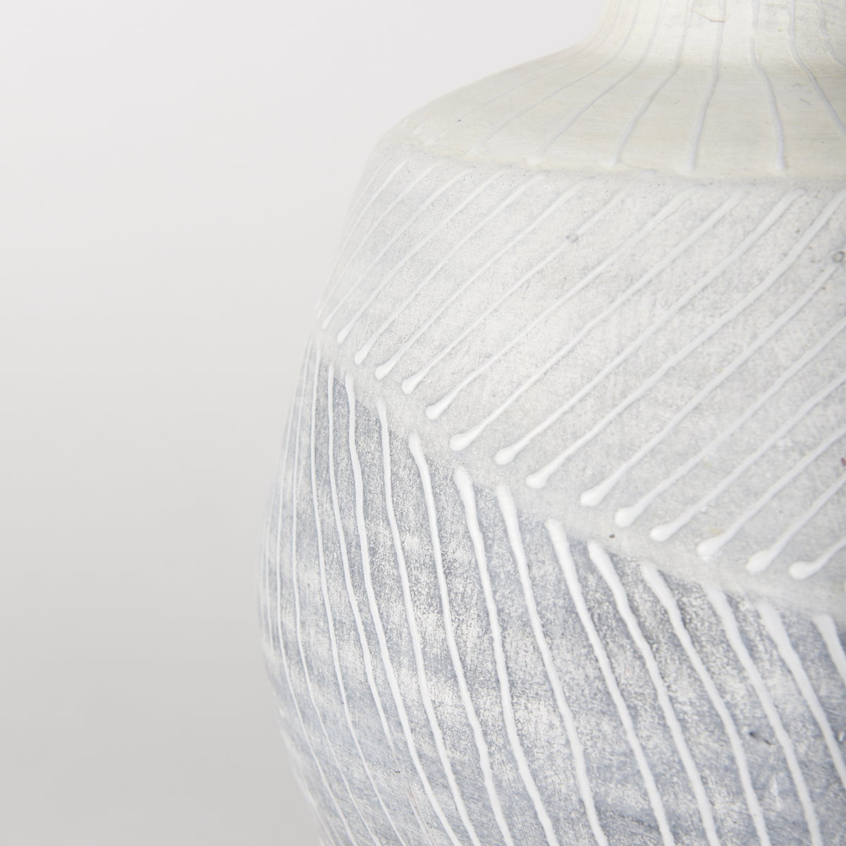 Blume 10H Off-White with Gray Textured Vase, by Mercana, 8.27" length x 8.27" width x 10.24" height View 7