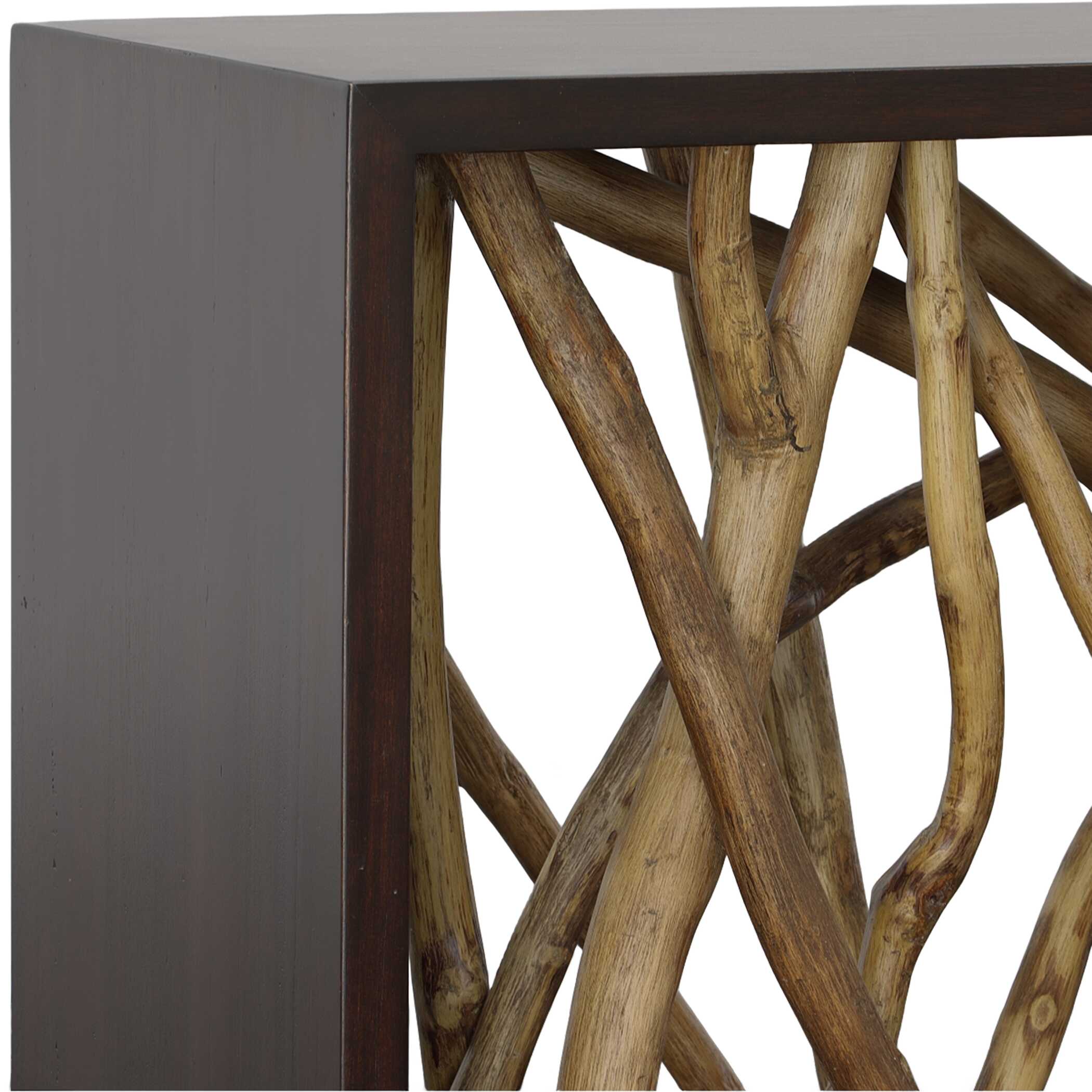 Teak Maze Console Table, Furniture by Uttermost, 54" width x 34" height x 13.5" depth View 6