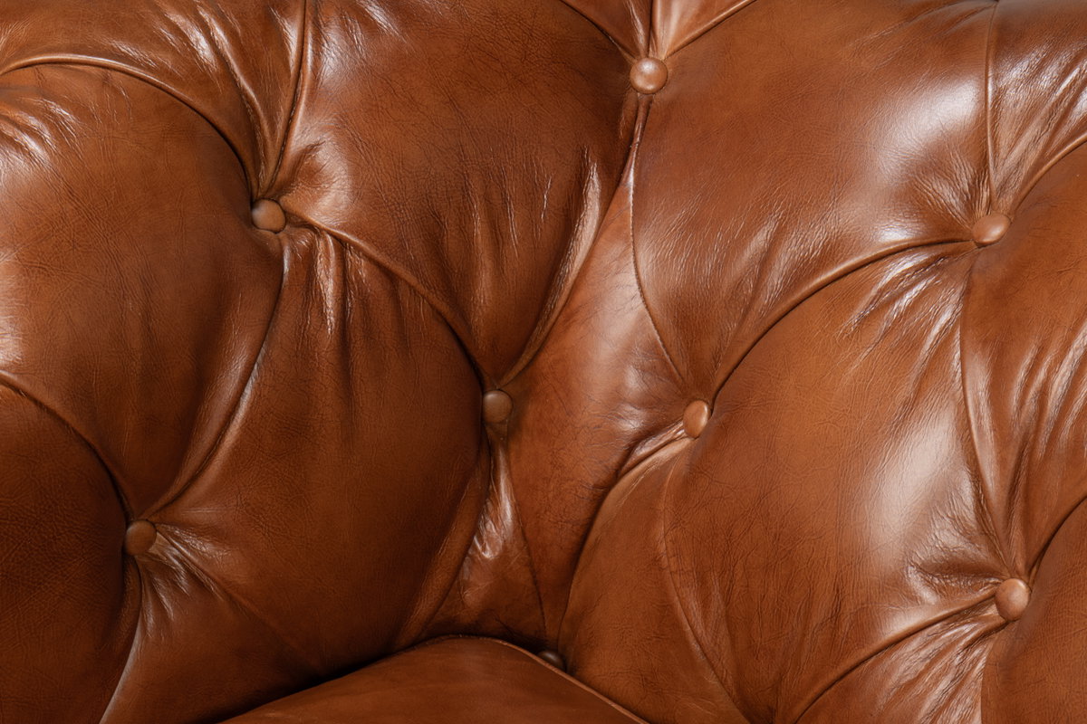 Castered Chesterfield Sofa, by Sarreid, 3'2" length x 7'5" width x 2'8" height View 6