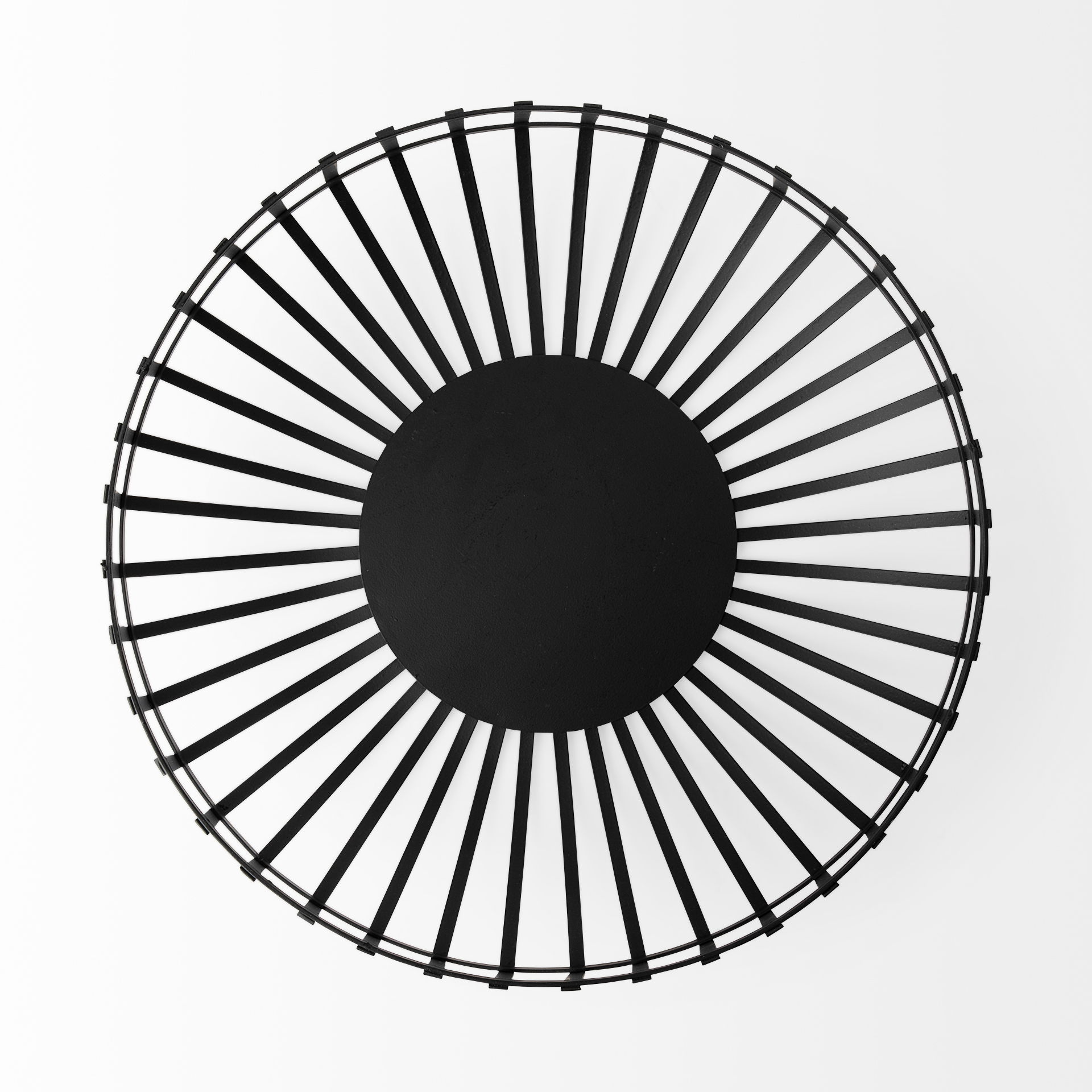 Emilio Set of 2 Black Metal Slated Bowls, Decorative Bowl by Mercana, 13.19" length x 13.19" width x 5.51" height View 6