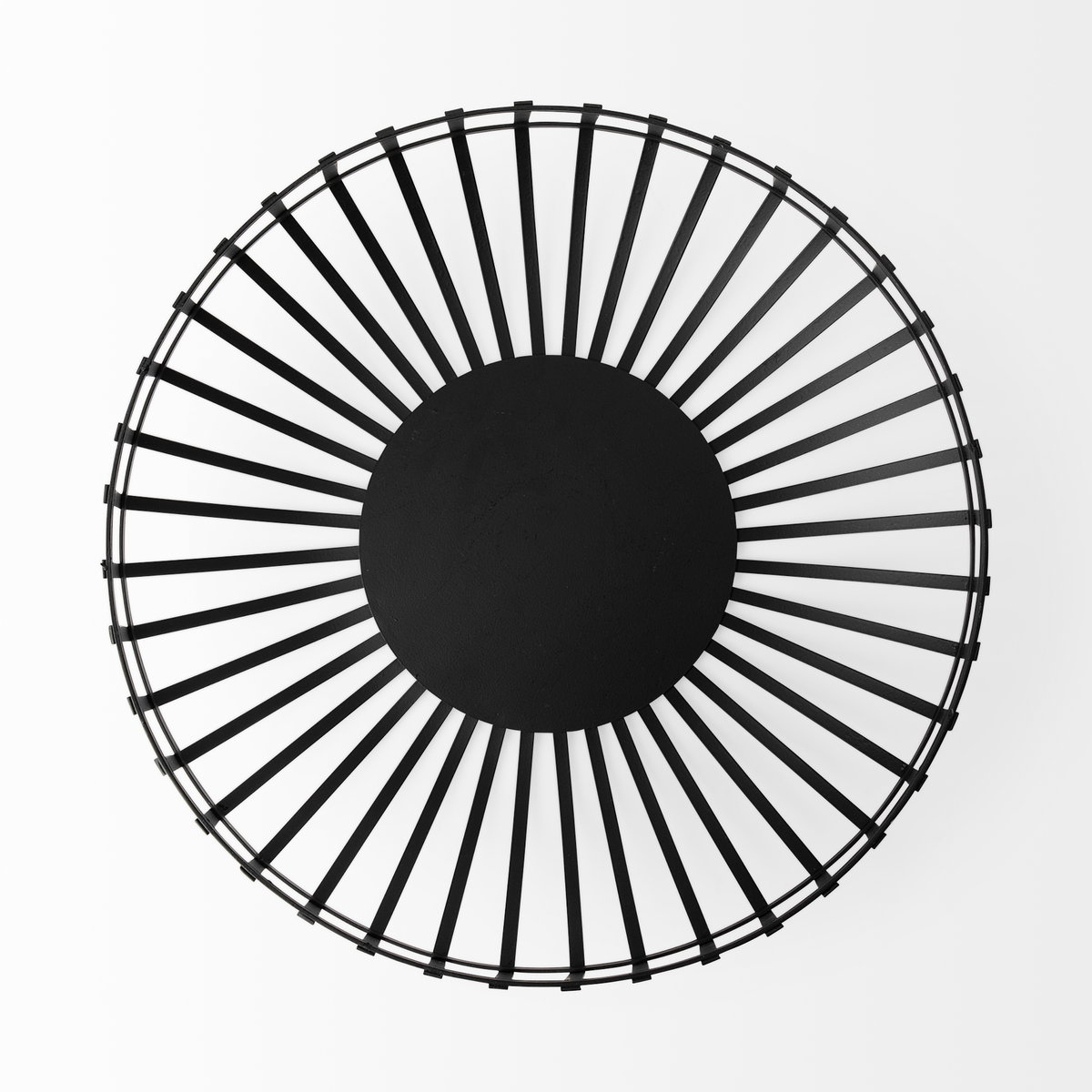 Emilio Set of 2 Black Metal Slated Bowls, Decorative Bowl by Mercana, 13.19" length x 13.19" width x 5.51" height View 6