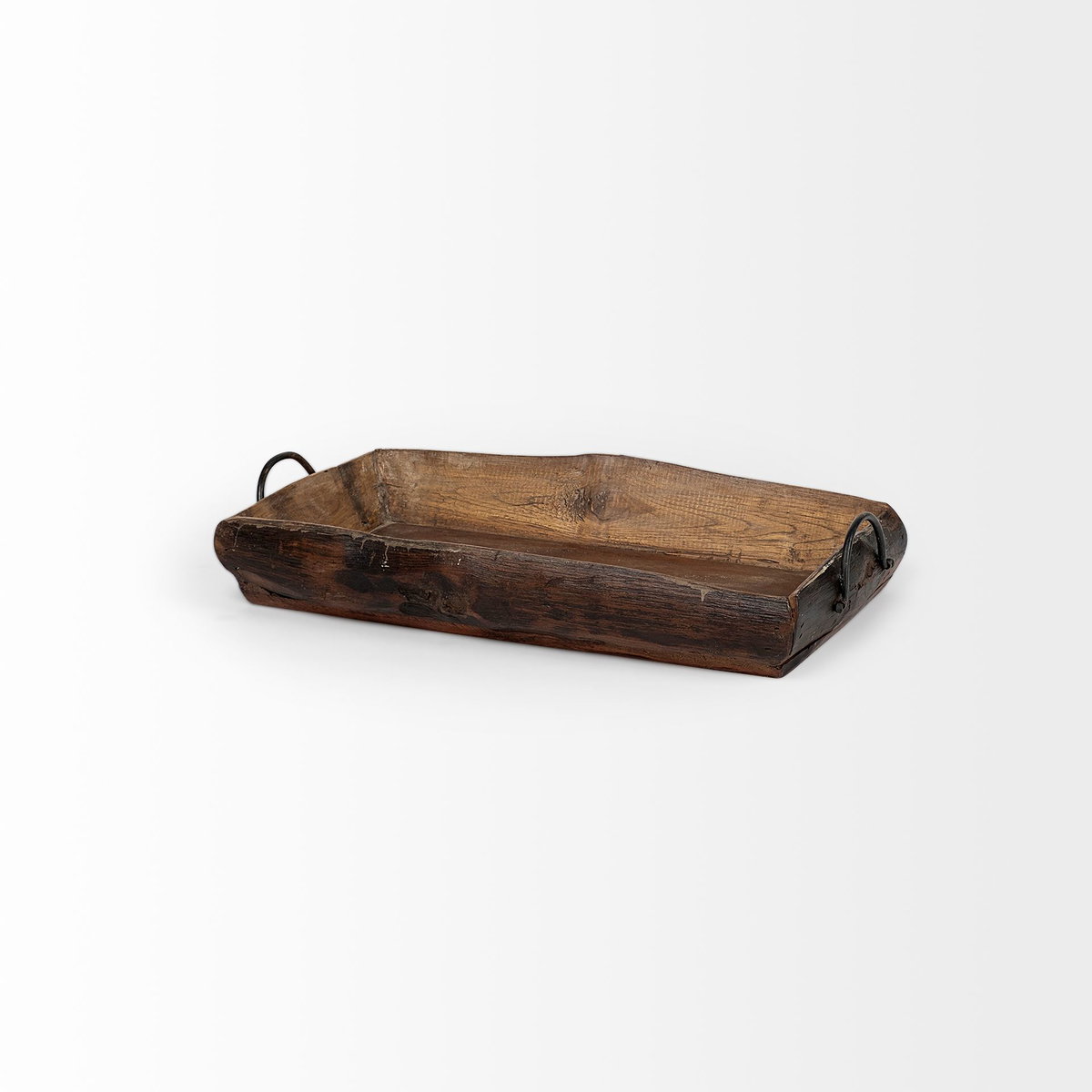 Durone (Set of 2) Brown Wooden Live Edge Serving Trays, Decorative Tray by Mercana, 23.5" length x 14.5" width x 3" height View 5