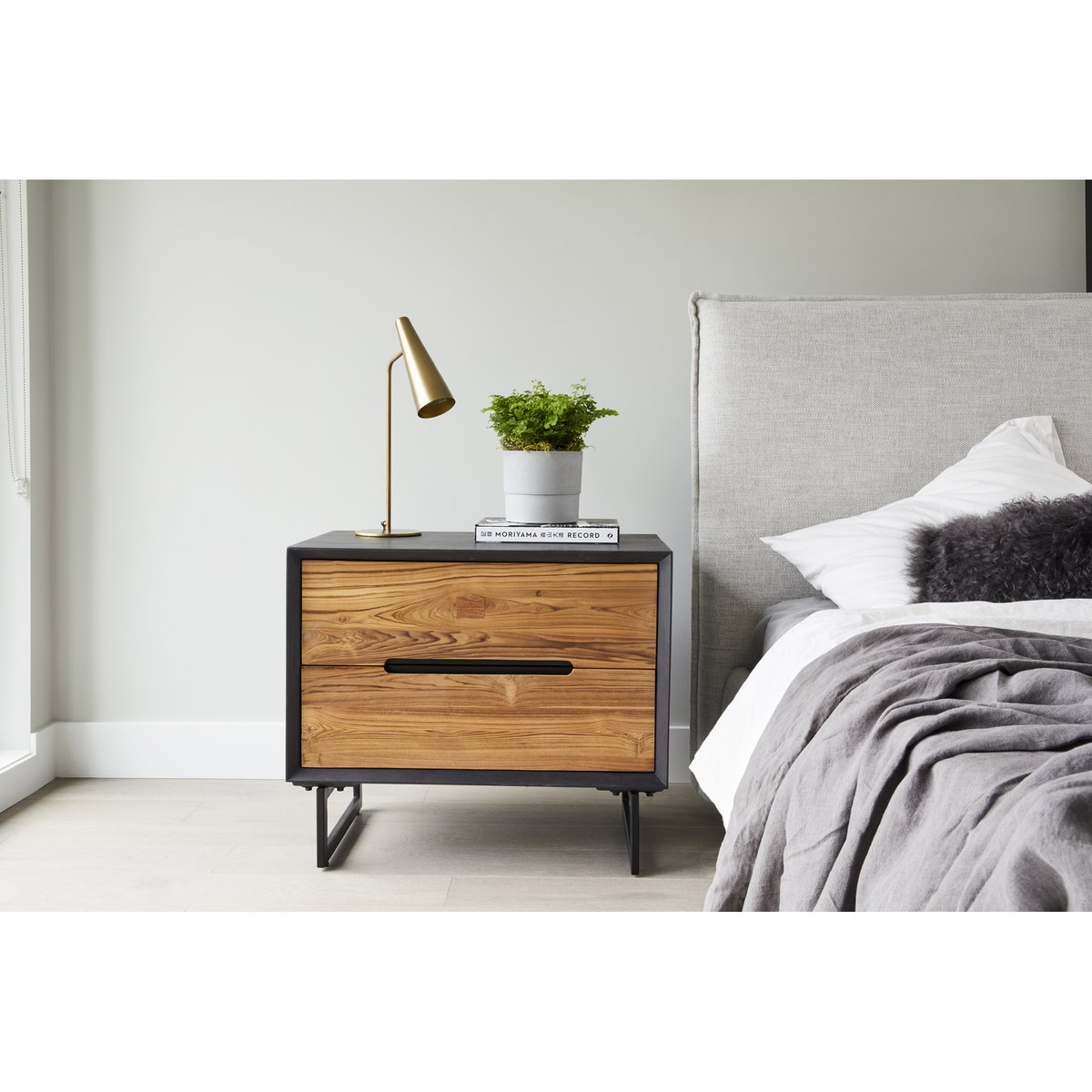 Luzon Queen Bed Light Grey, by Moe's Home, 70" width x 45.5" height x 88.5" depth View 15