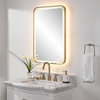 Crofton Lighted Brass Vanity Mirror, by Uttermost, 1'10.25" width x 2'8.25" height x 2.12" depth thumbnail 5