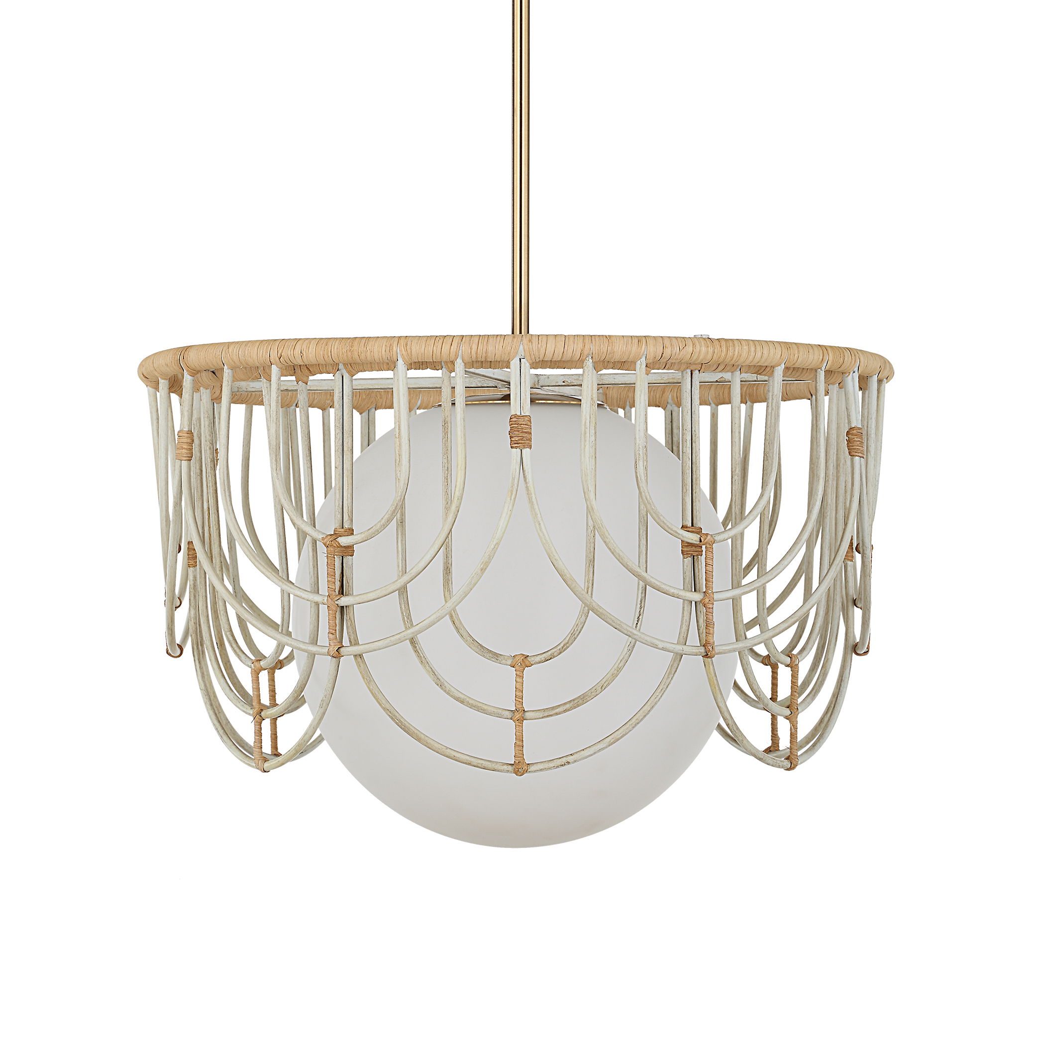 Arches 1 Light Rattan Pendant large image 