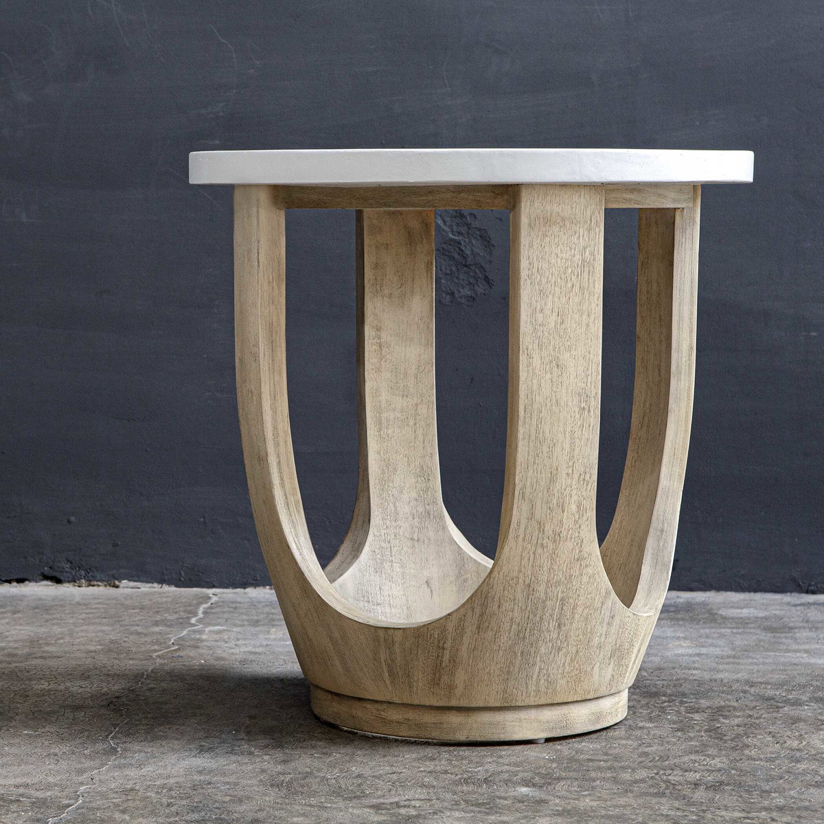 Tatli Stone Top Side Table, Side & End Table by Uttermost, 24" width x 24.4" height x 24" depth View 4