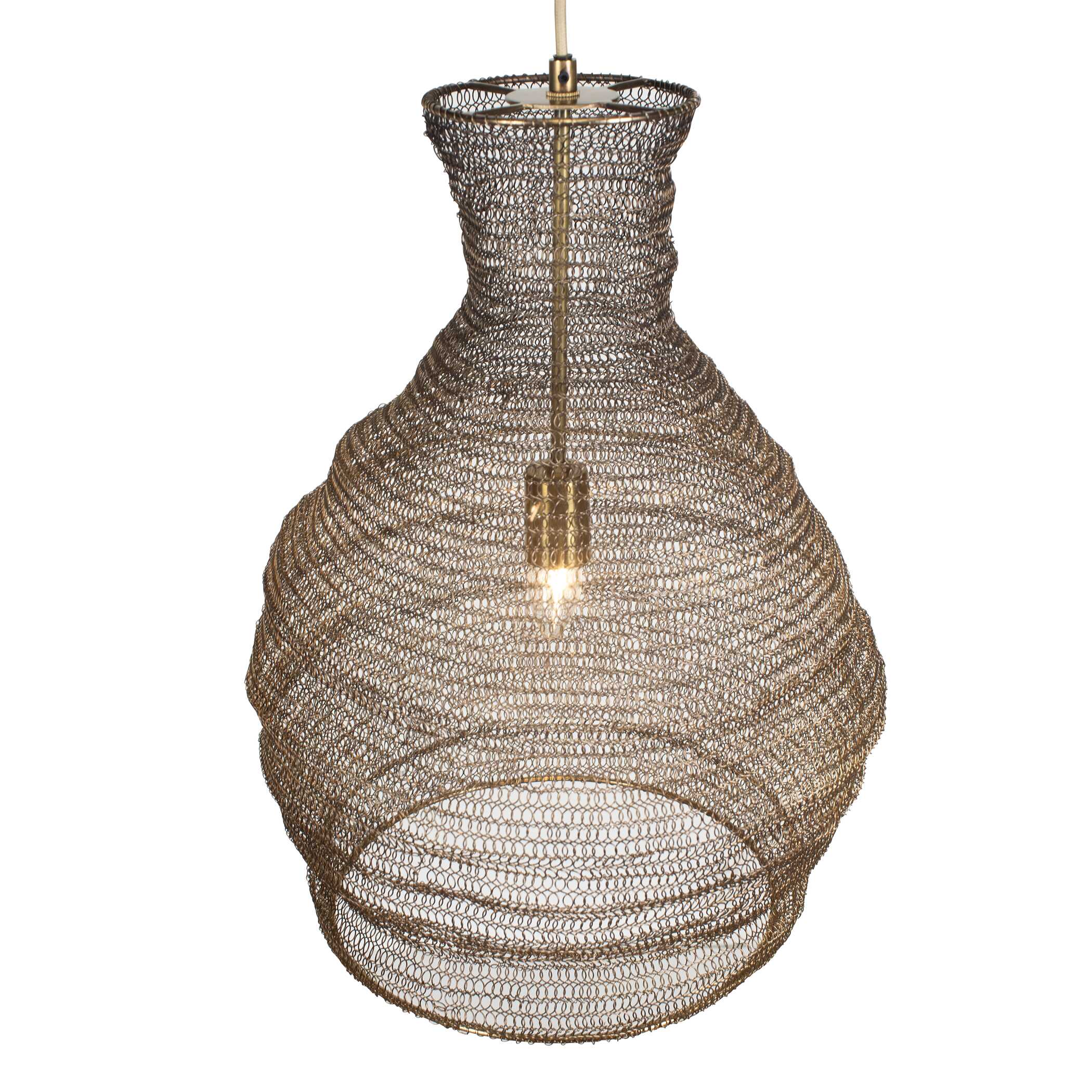 Murmur Woven Brass 1 Light Pendant, Ceiling Light by Uttermost, 15" width x 21.6" height x 15" diameter x 15" depth View 5