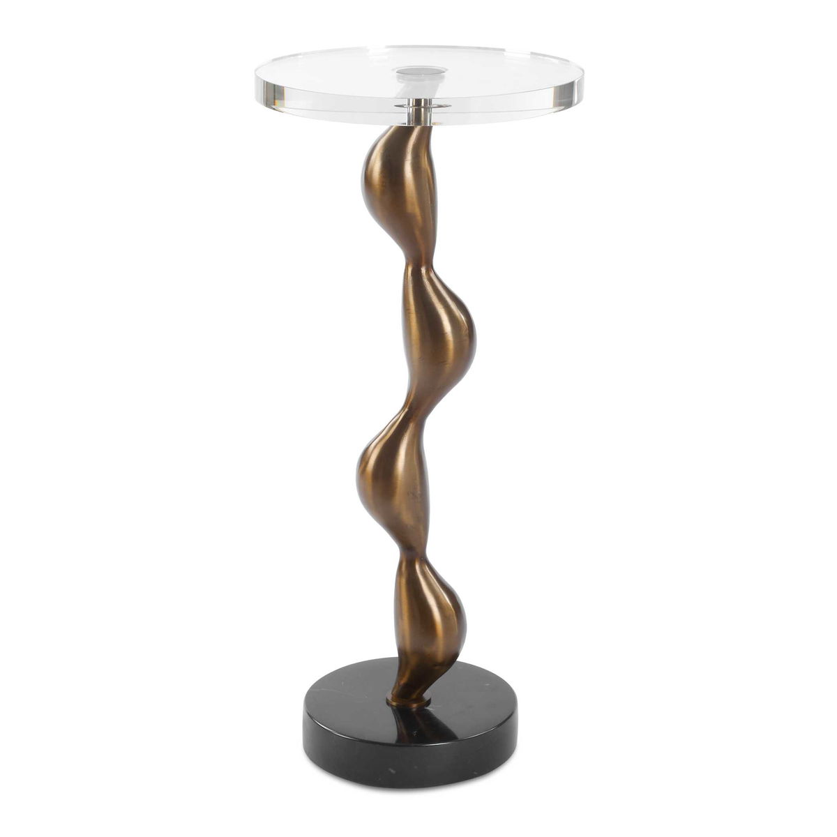 Remolino Bronze Drink Table, Side & End Table by Uttermost, 10" width x 22.25" height x 10" depth View 1