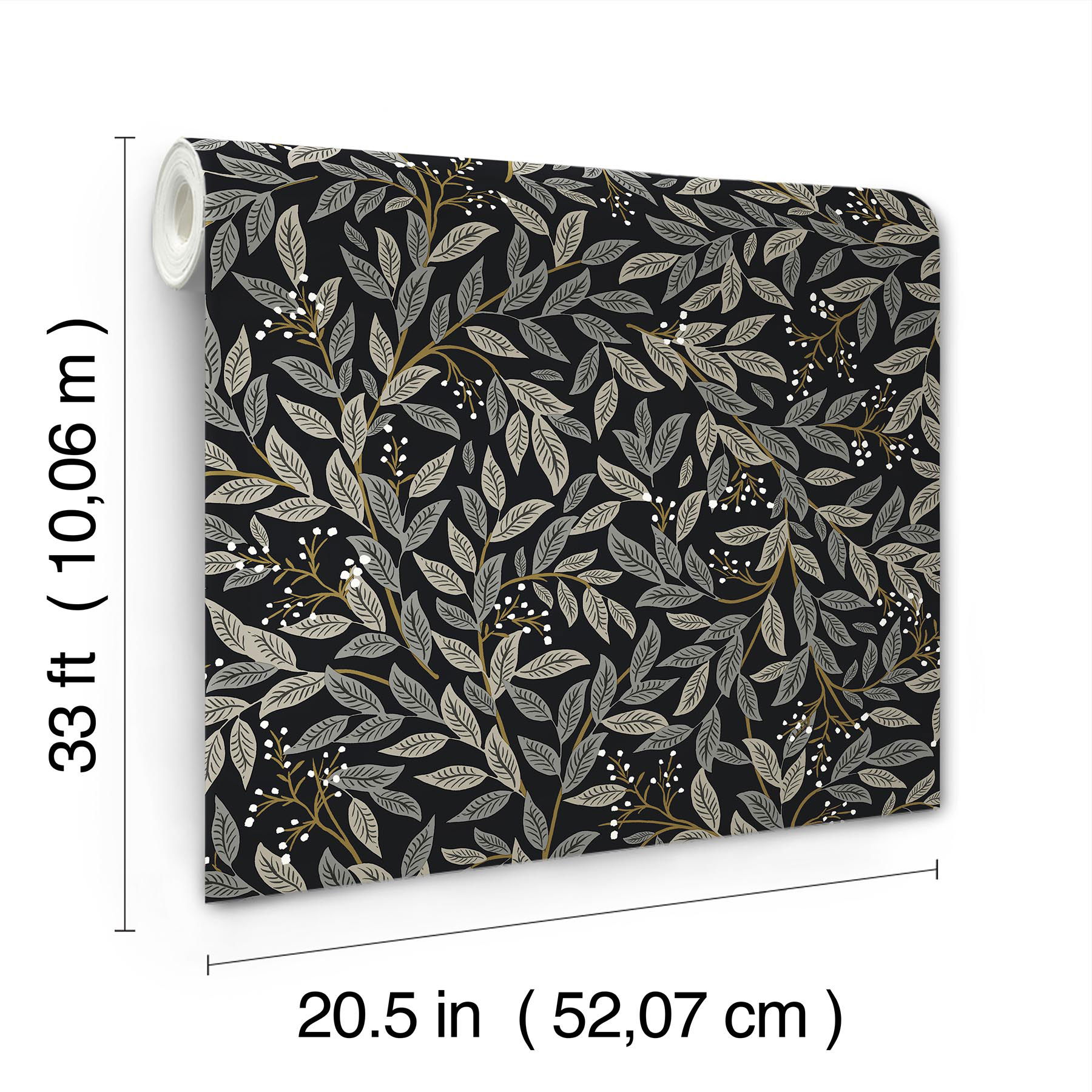 Willowberry Black Wallpaper large image 