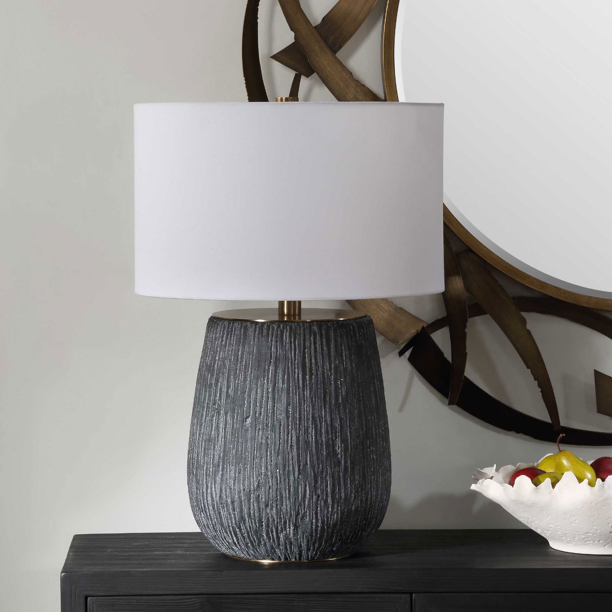 Americana Aged Black Table Lamp, by Uttermost, 20" width x 29" height x 20" depth View 4