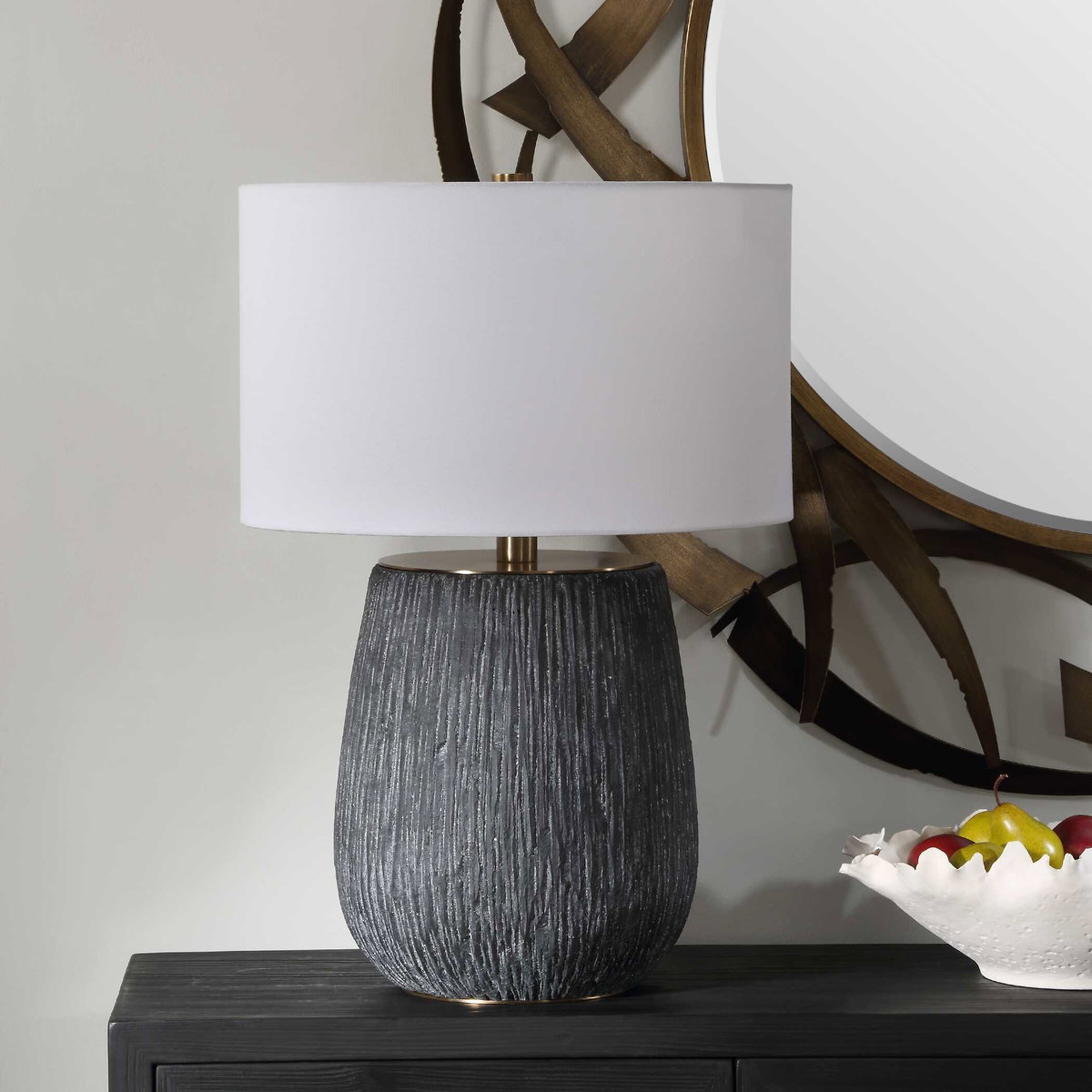 Americana Aged Black Table Lamp, by Uttermost, 20" width x 29" height x 20" depth View 4