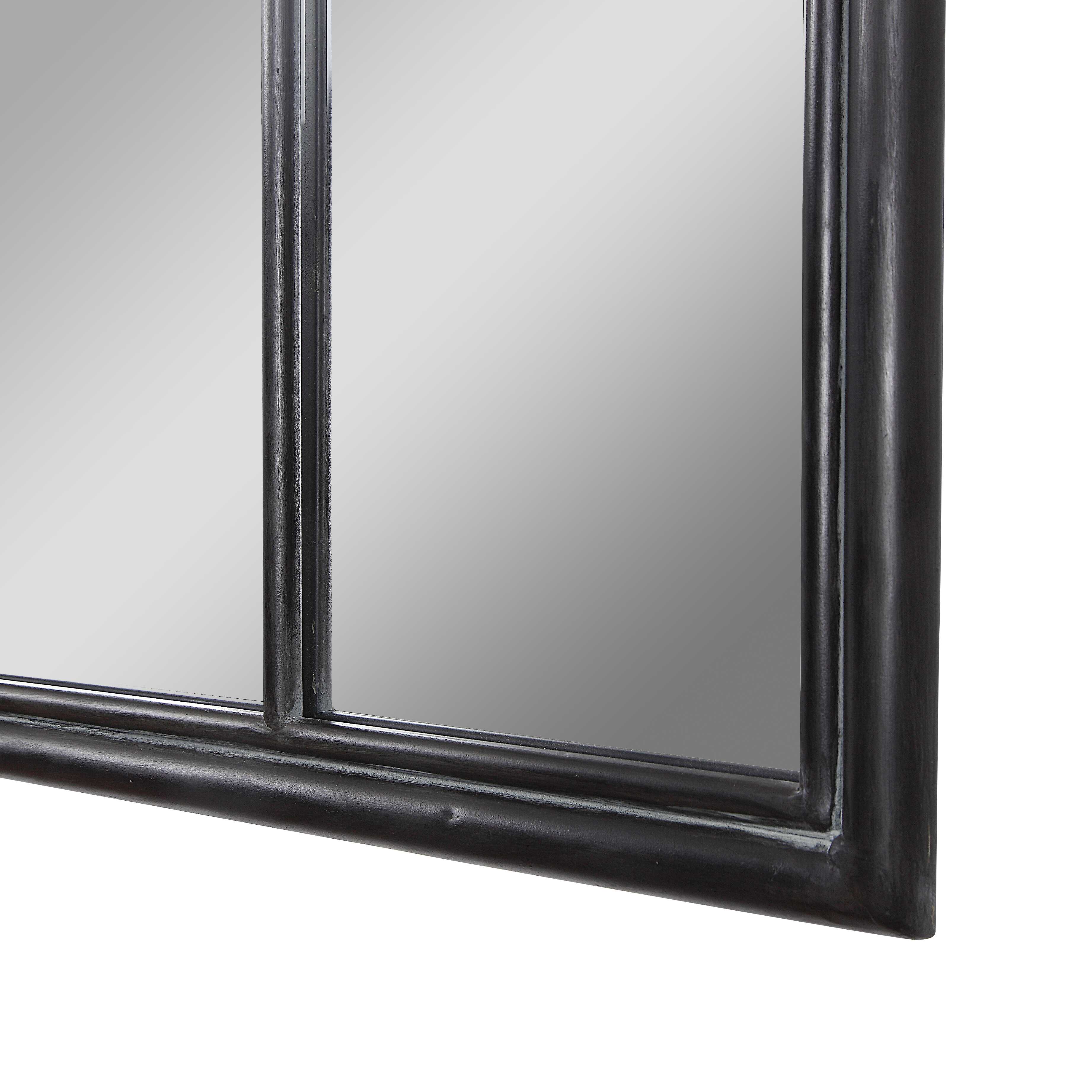 Lyda Aged Black Arch Mirror large image 
