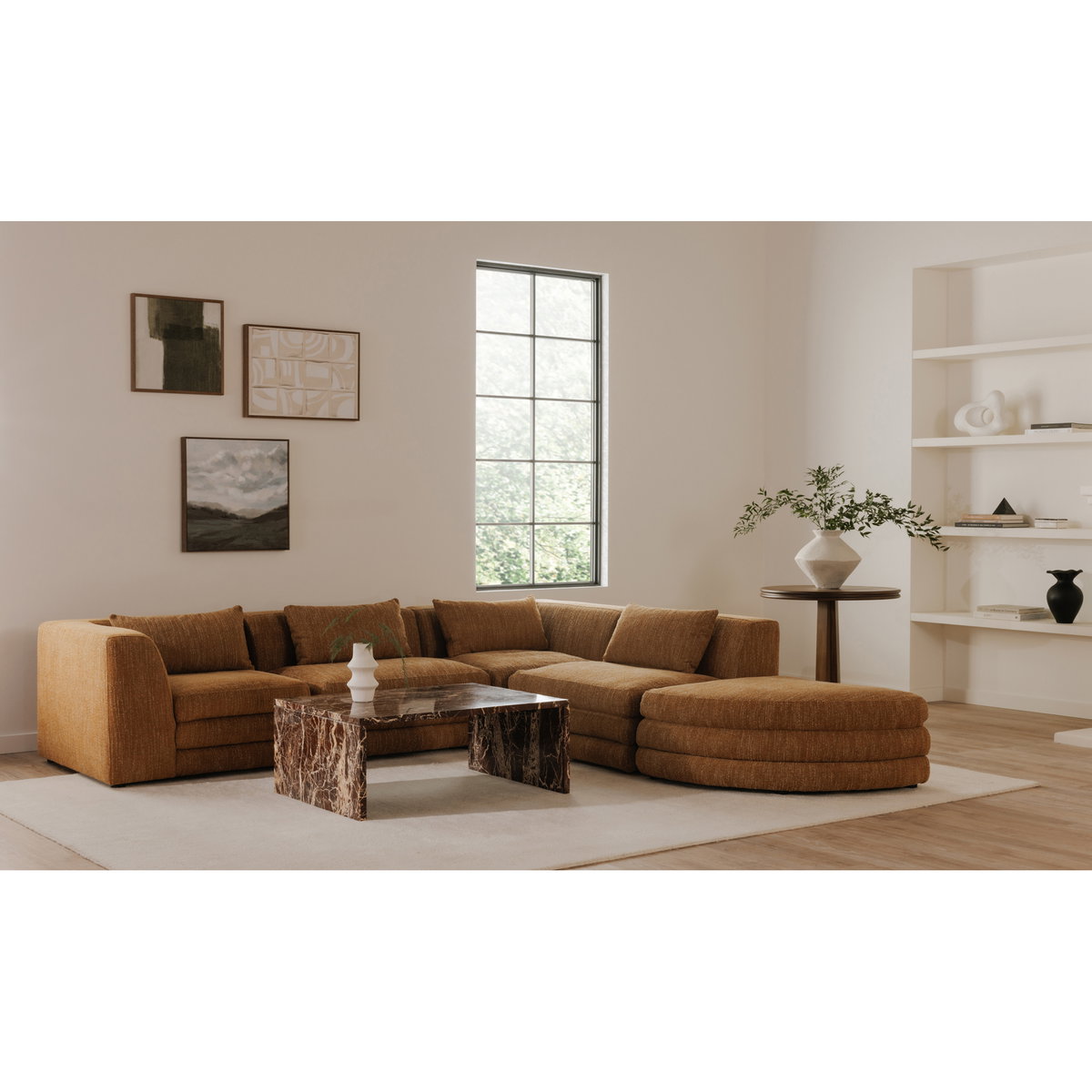 Rosa Coffee Table Rosso Levanto Marble, by Moe's Home, 40" width x 16" height x 30" depth View 13