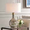 Rhine Brown Glass Table Lamp, by Uttermost, 17" width x 27.25" height x 17" depth thumbnail 2