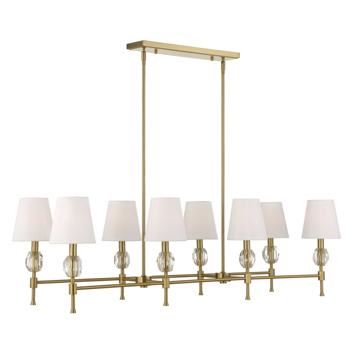 Arques 8 Light Linear Chandelier, Ceiling Light by Uttermost, 48" width x 14.5" height x 18.12" depth View 8