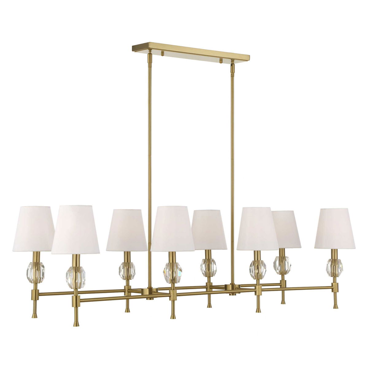 Arques 8 Light Linear Chandelier, Pendant by Uttermost, 48" width x 14.5" height x 18.12" depth View 8