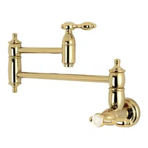Online Designer Kitchen Tudor 3.8 GPM Wall Mounted Double Handle Pot Filler Faucet with Metal Lever Handles