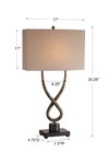 Talema Aged Silver Lamp, Table Lamp by Uttermost, 17" width x 30.25" height x 9" depth thumbnail 3