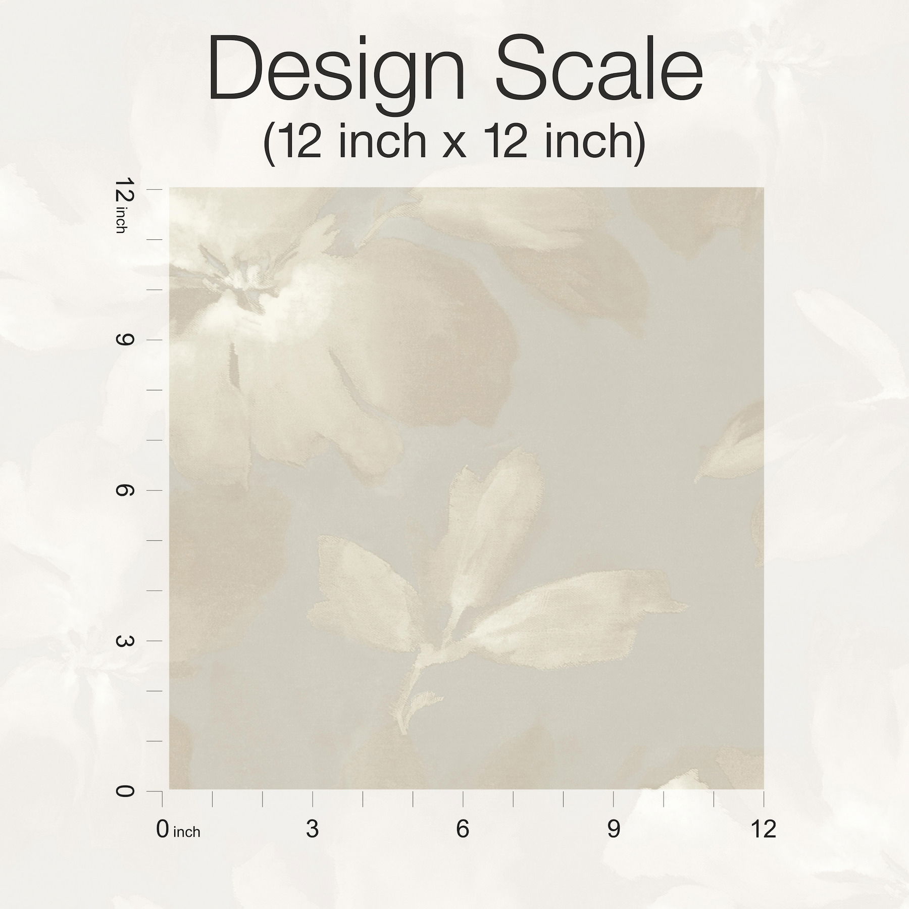 Midnight Blooms Neutral Peel & Stick Wallpaper large image 