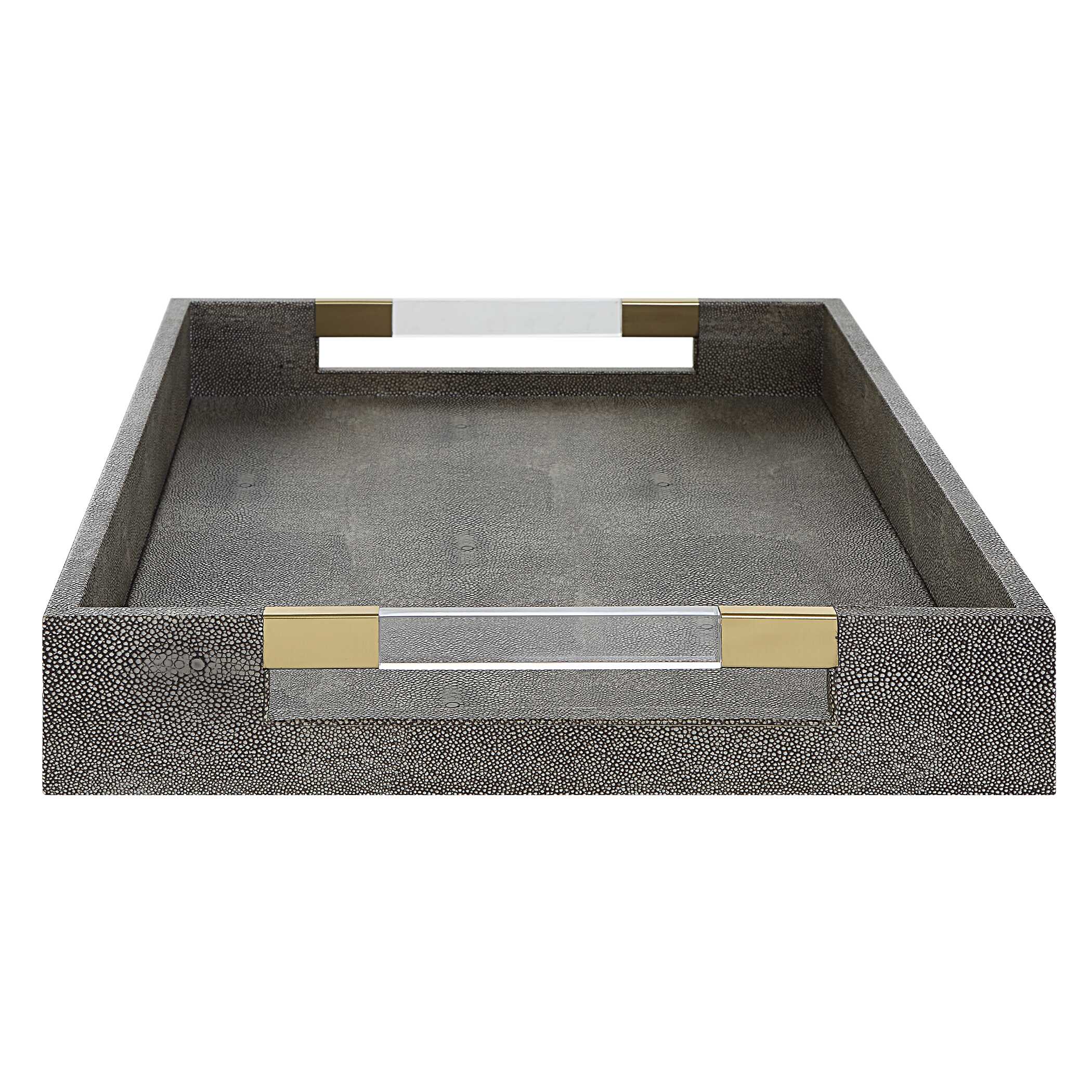 Wessex Gray Tray, Decorative by Uttermost, 19" width x 2.5" height x 14" depth View 5