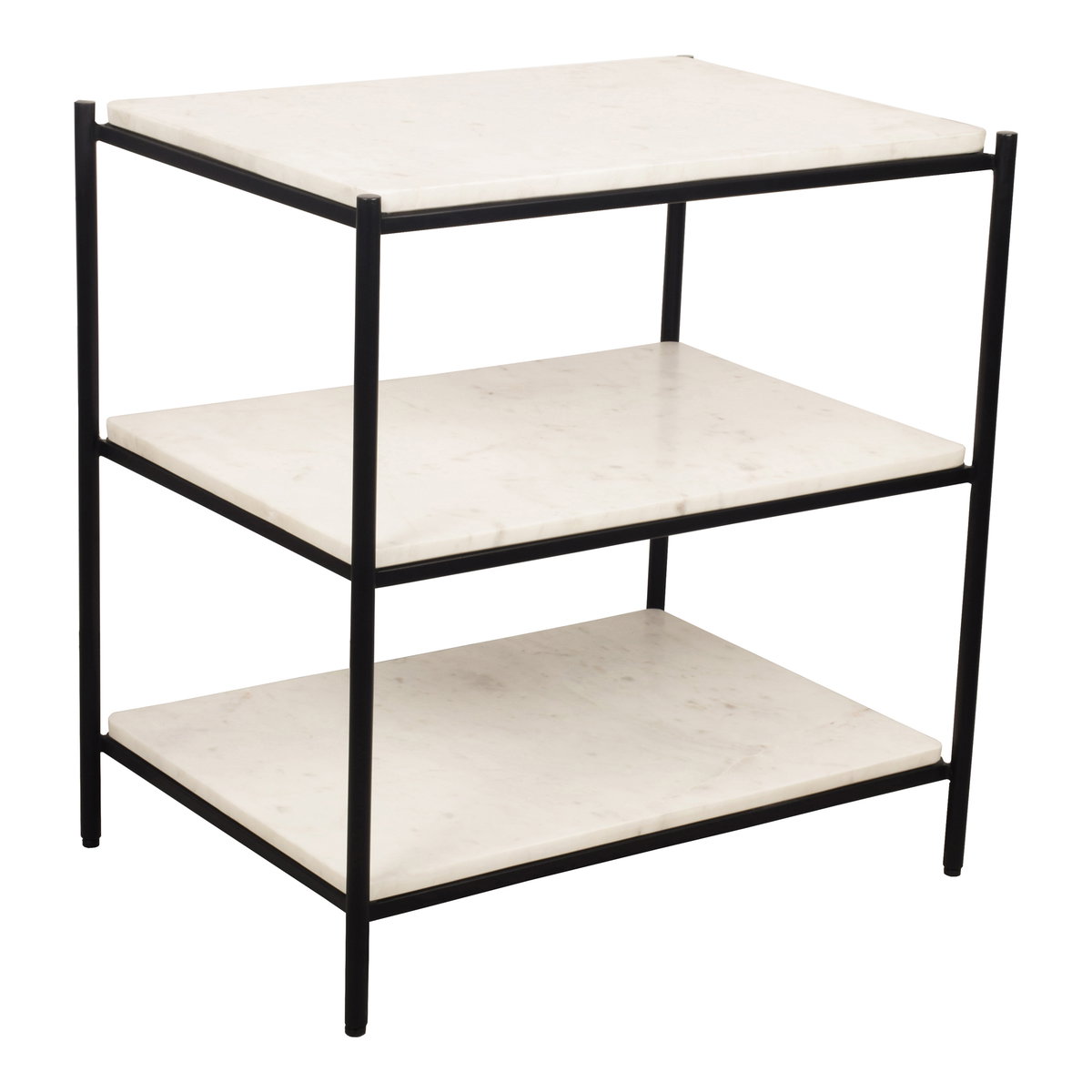 Trine Nightstand White Marble, by Moe's Home, 22" width x 23" height x 16" depth View 2