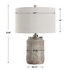 Graydon Gray Table Lamp, by Uttermost, 17" width x 24.5" height x 17" depth thumbnail 3