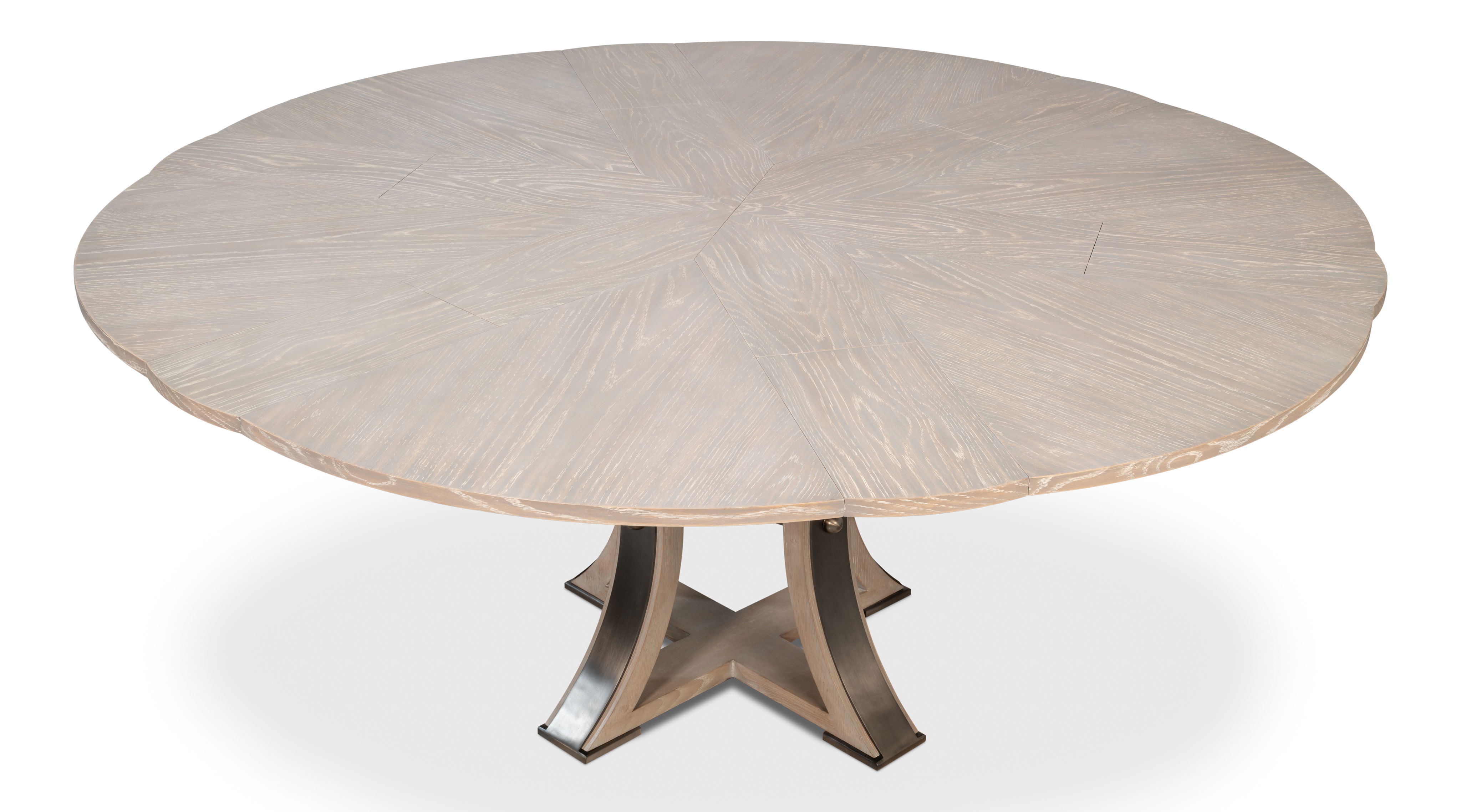 Tower Jupe Dining Table, Med,Moonskin, by Sarreid, 55" length x 55" width x 30" height View 3