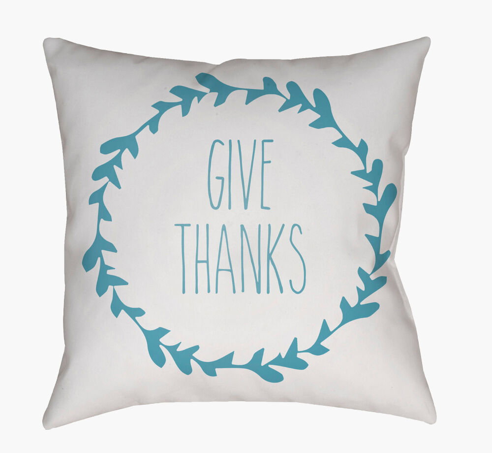 Wreath Accent Pillow, Decorative Pillow by Surya, 18" length x 18" width